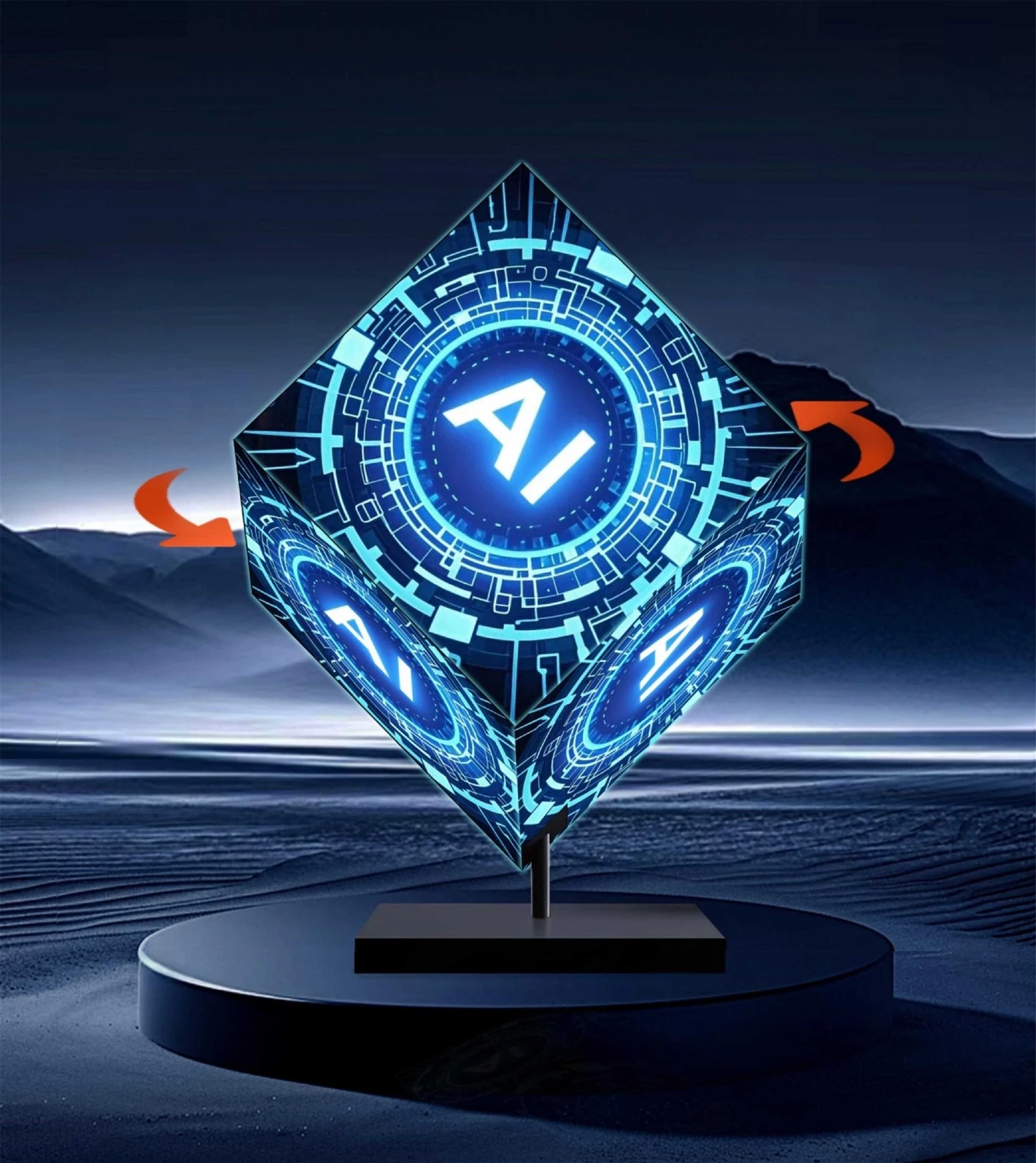 360 degree Rotating LED Cube Display 360 degree Rotating LED Cube Display
